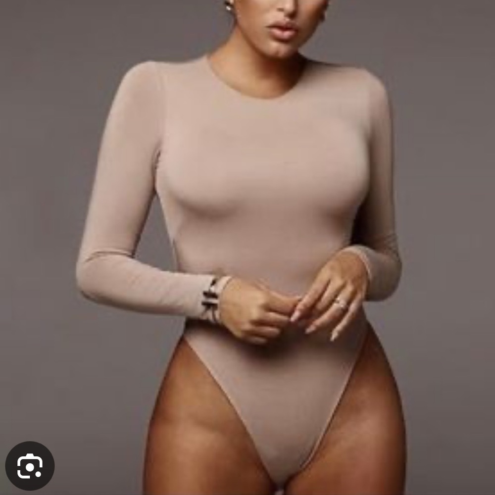 Bailey 44 Tan Brown Long Sleeve Fitted Bodysuit